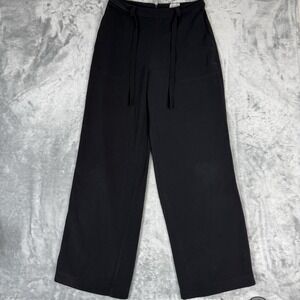 Ann Taylor wide-leg drawstring Dress pants Sz 8 100% Polyester Black
